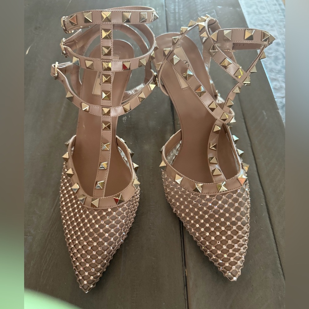 Valentino Gold Studded Heels
